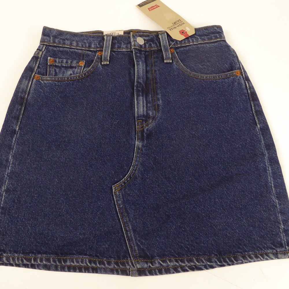Levi’s High Rise Deconstructed Denim Blue Jean Skirt NWT